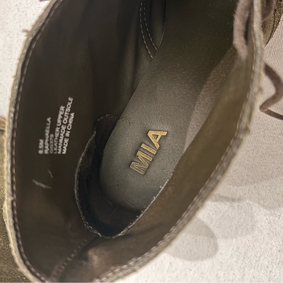 Mia Leather Wedge Ankle Booties Raphaella Women's Size 8.5 Lace Up Brown GG379 - Picture 8 of 8